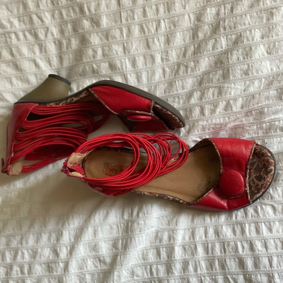 Miz Mooz Red Strappy Sandals - Picture 1 of 4